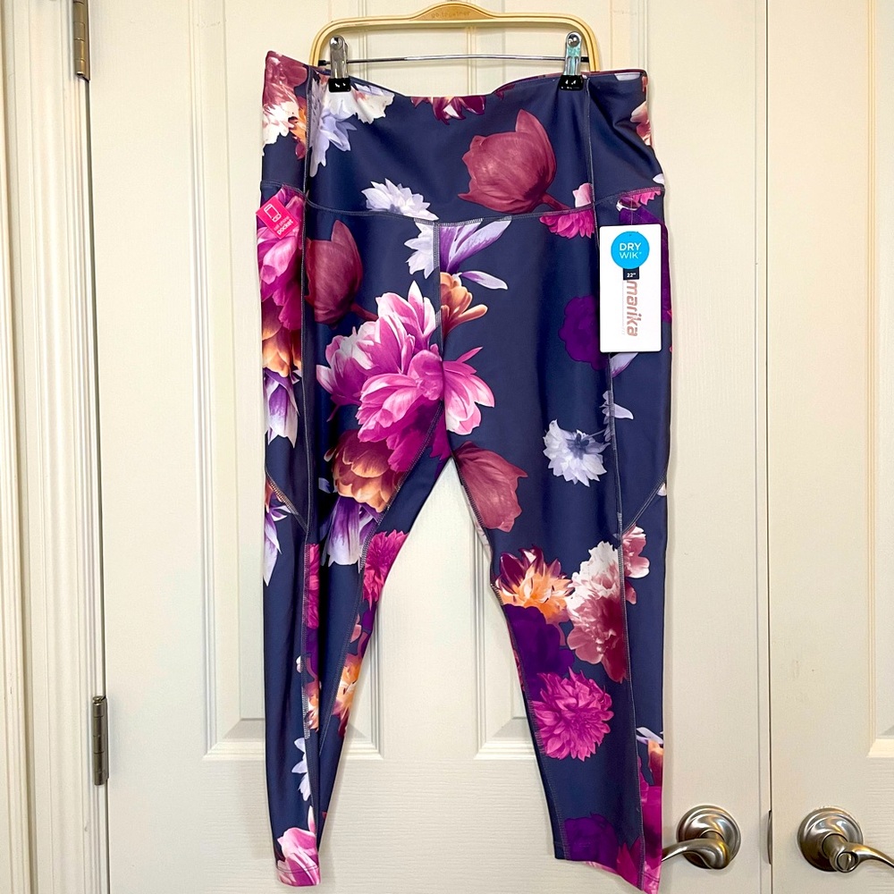 Marika floral athletic capri pants